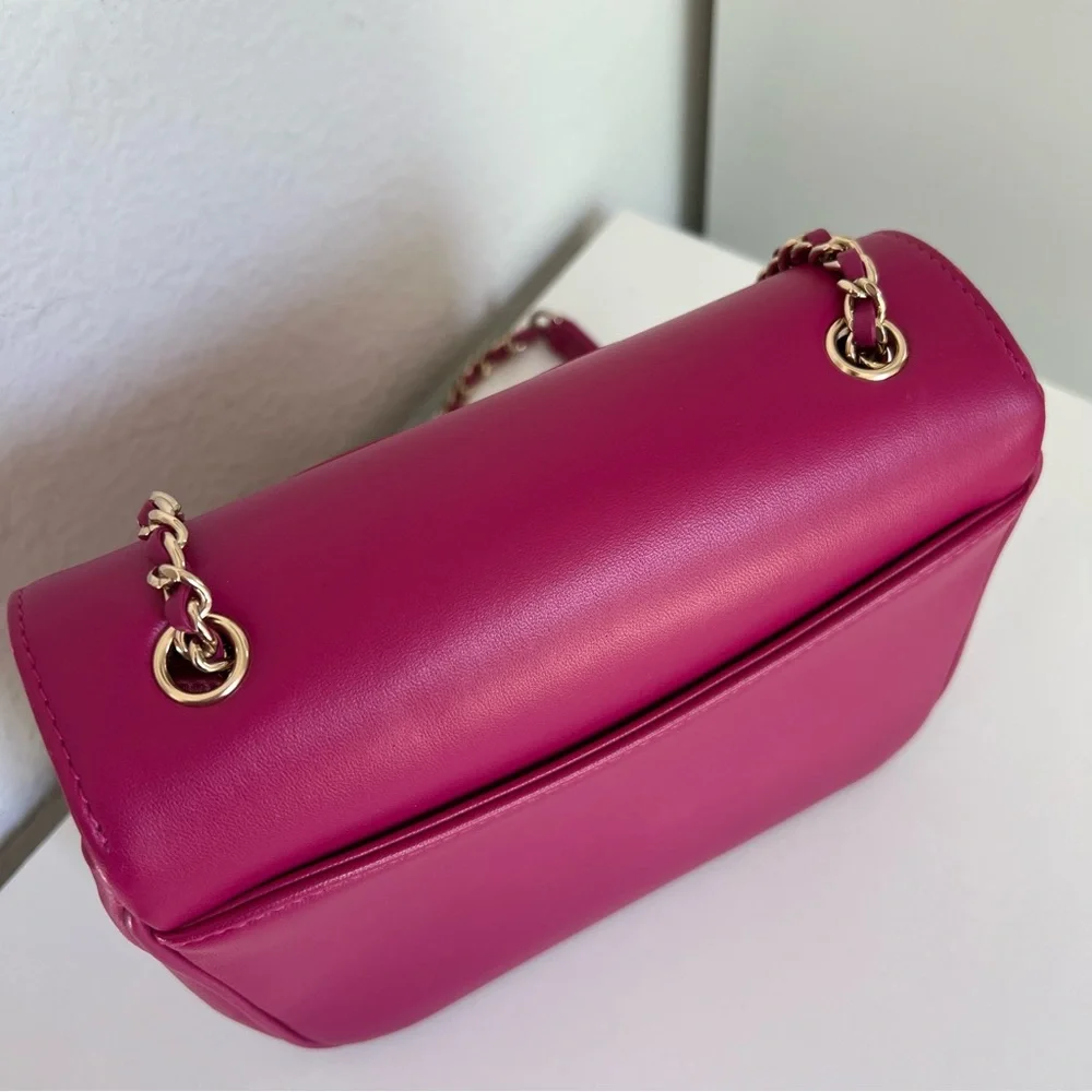 Chanel Lambskin CC Mania Flap Bag in Pink